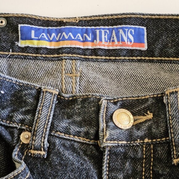 Lawman VTG Jeans Mens 28x30 Black Back Logo Cotton Rigid Denim  Western Ranch - Picture 3 of 16